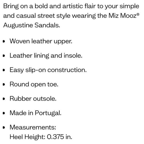 MIZ MOOZ Sandals Augustine Slides Woven Genuine Leather Slip On Black Size 6.5 - Picture 8 of 9